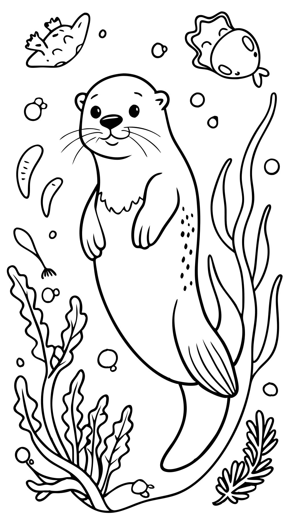 sea otter coloring page